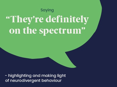 Example of a microaggression: Saying “They're definitely on the spectrum - highlighting and making light of neurodivergent behaviour.